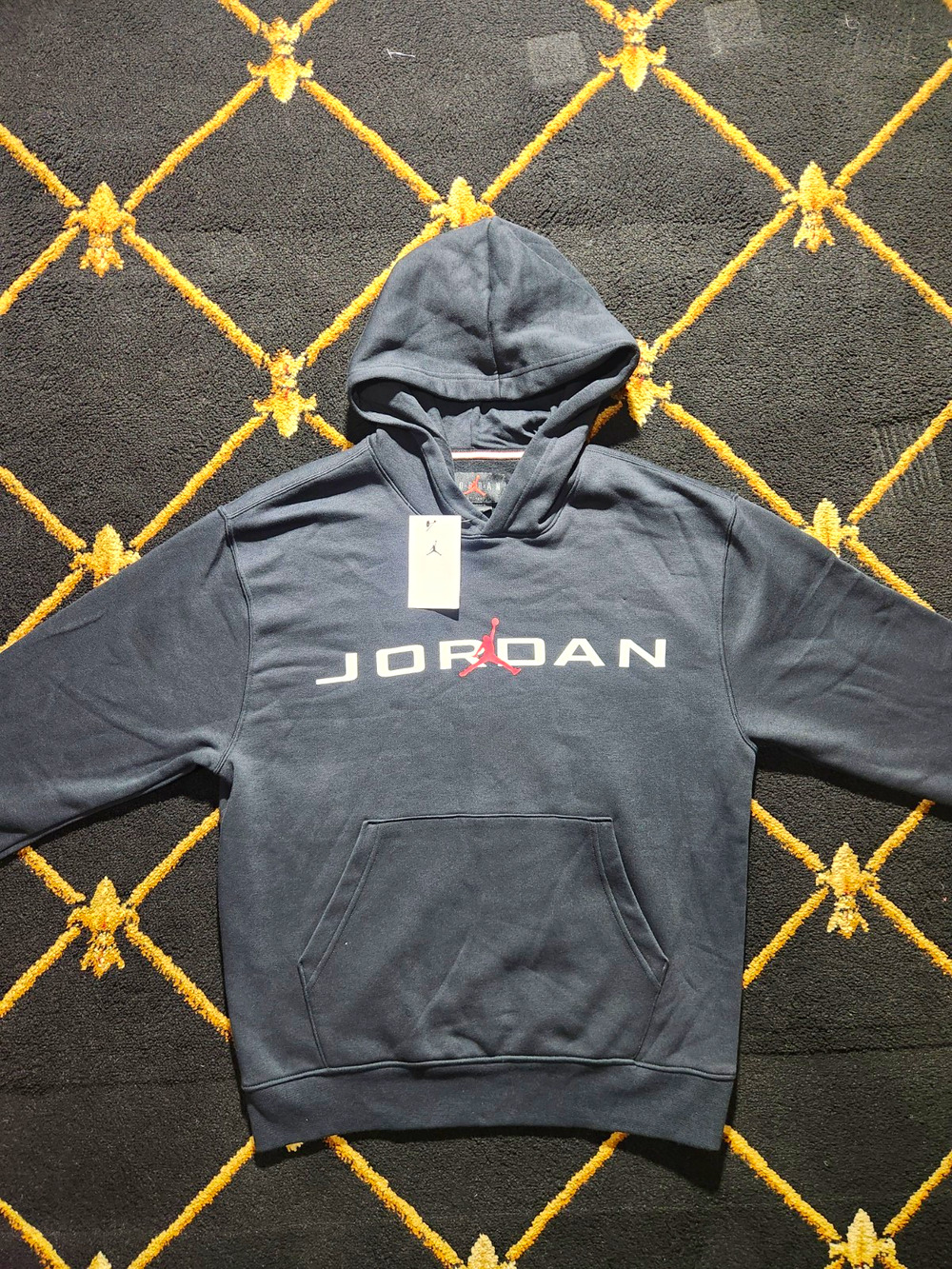 Jordan Men’s M Gray Pullover Fleece Hoodie Jumpman Logo HQ4643-010
